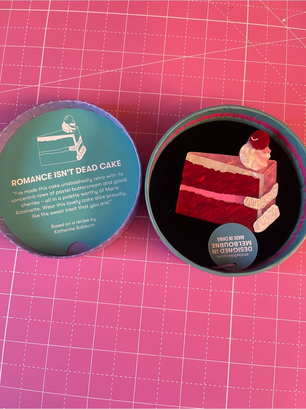 NWT Erstwilder Romance Isn’t Dead Cake Brooch
